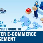 Infographic showing e-commerce logistics management from order placement to customer delivery.